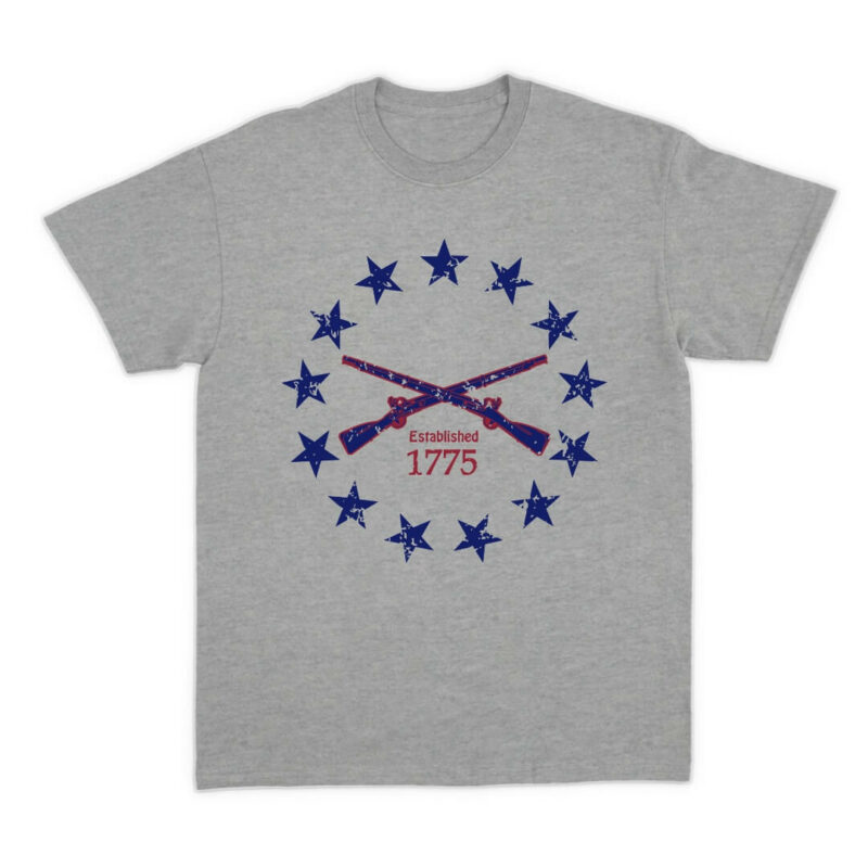 Betsy Ross Crossed Rifles Tee - Sport Grey