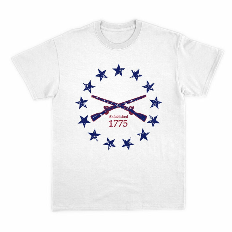 Betsy Ross Crossed Rifles Tee - White