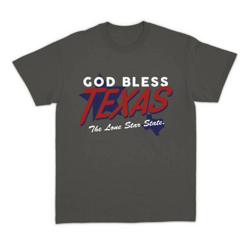 God Bless Texas Tee - Asphalt