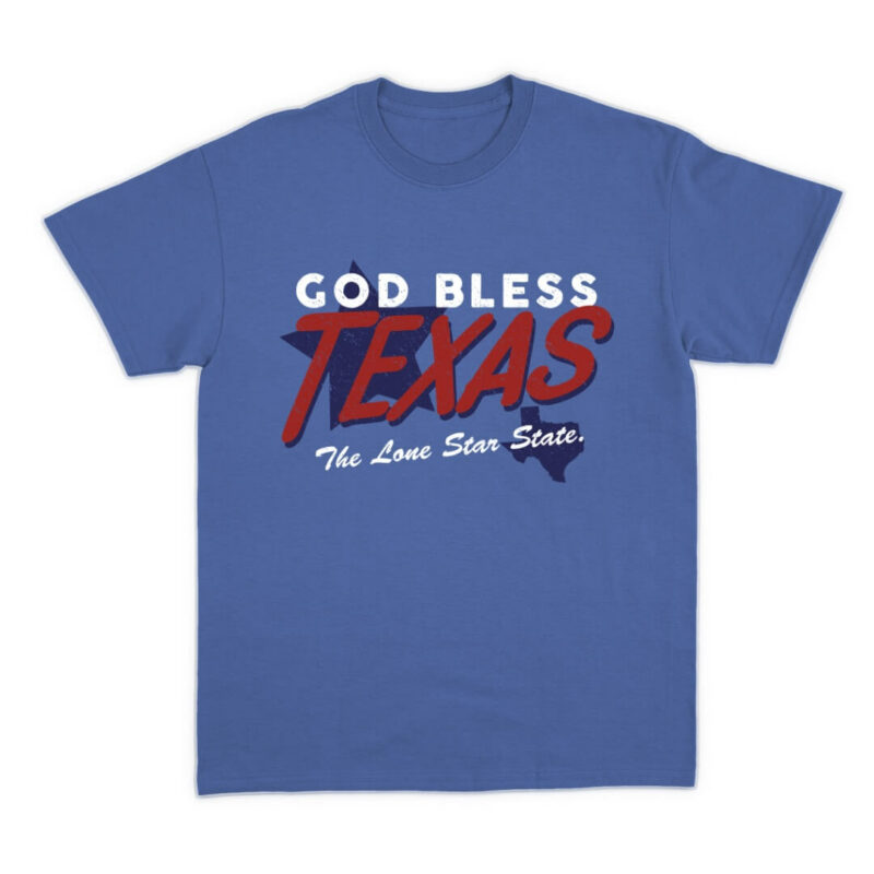 God Bless Texas Tee - Heather True Royal