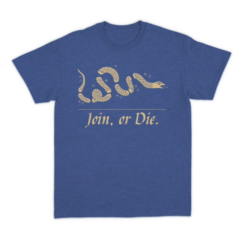 Join or Die T-shirt - Heather True Royal