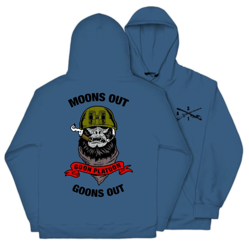 Moons Out Goons Out Hoodie Indigo Blue
