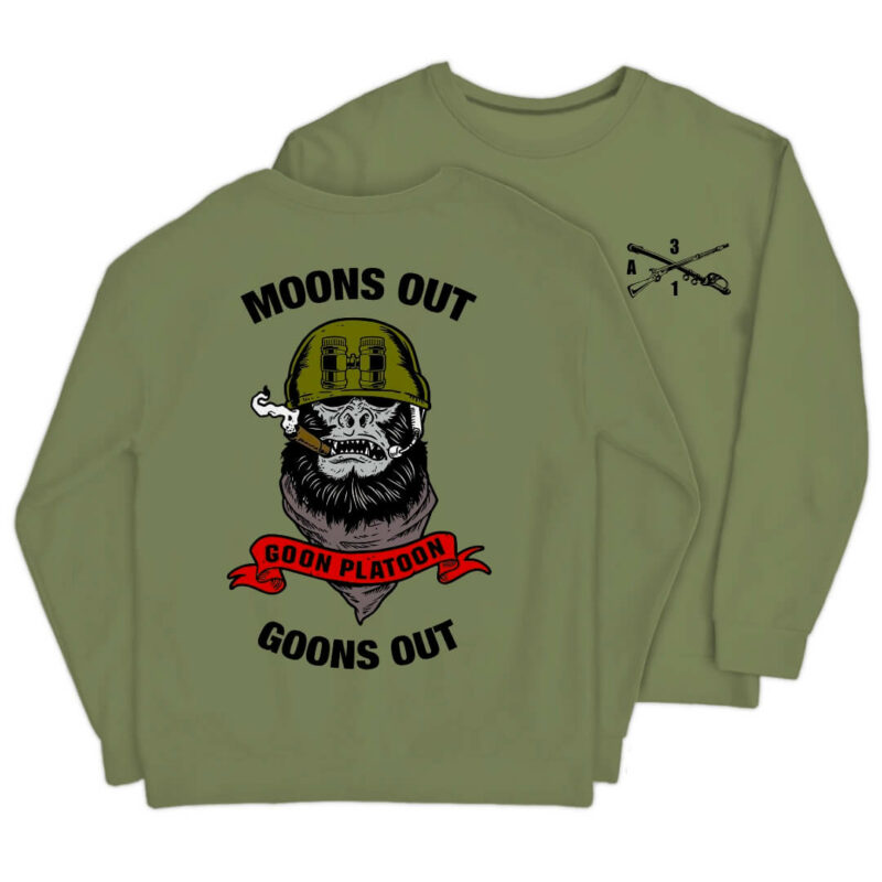 Moons Out Goons Out Sweatshirt - Military Green