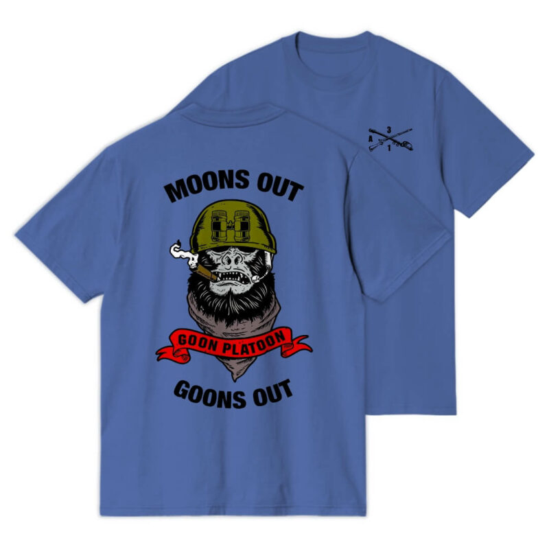 Moons Out Goons Out T-Shirt - Heather True Royal