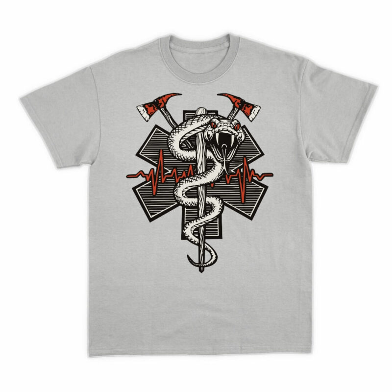 Snake On A Fire Stick Tee - Sport Grey