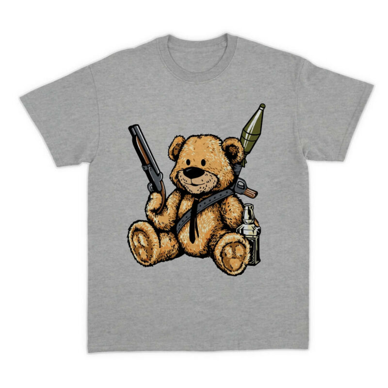 Teddy Gun T-Shirt - Sport Grey