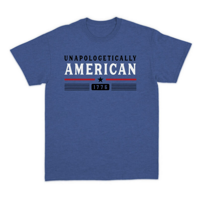 Unapologetically American T-shirt - Heather True Royal