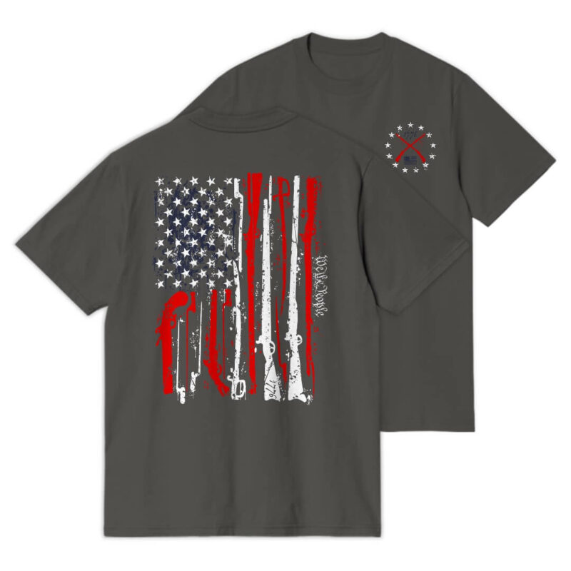 RED WHITE & BLUE PEOPLE T-Shirt - Asphalt