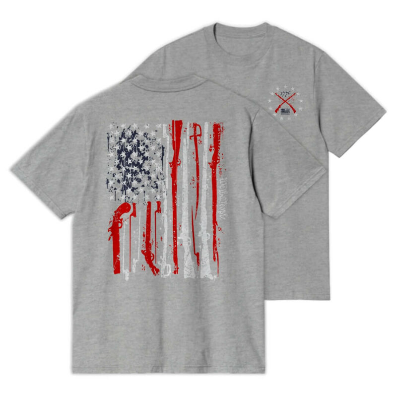 RED WHITE & BLUE PEOPLE T-Shirt - Sport Grey